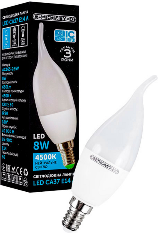 Лампа світлодіодна Светкомплект (6929547650889) 8Вт, E14, 4500K